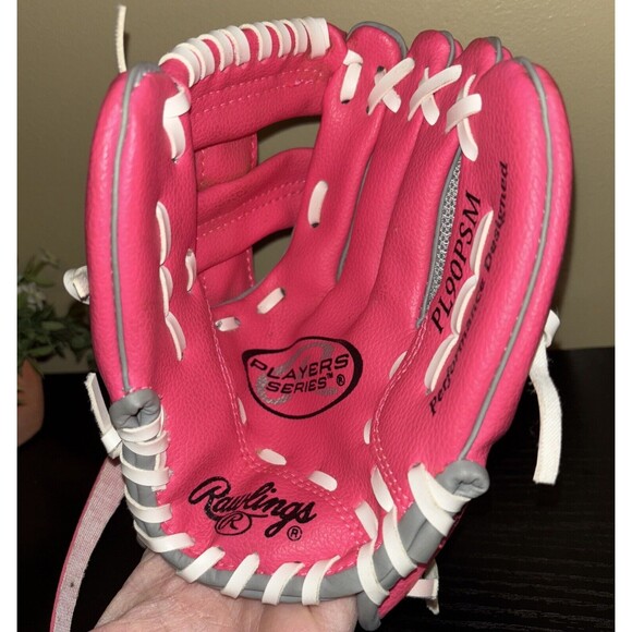 Rawlings PL90PSM Pink/ Gray Baseball Softball Glove Youth Players Series RHT - Picture 5 of 9